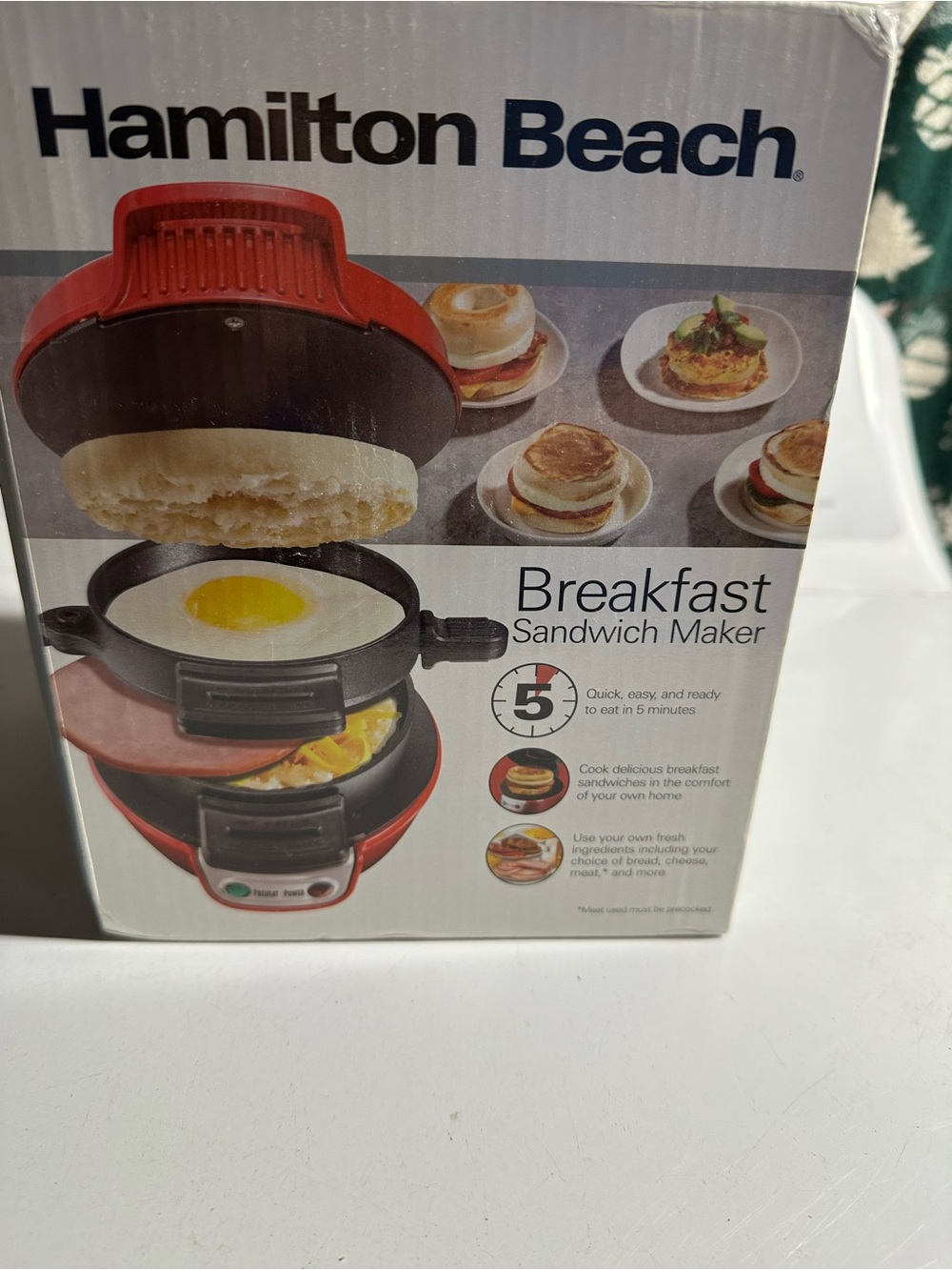 Hamilton Beach Red and Black Breakfast Sandwich Maker